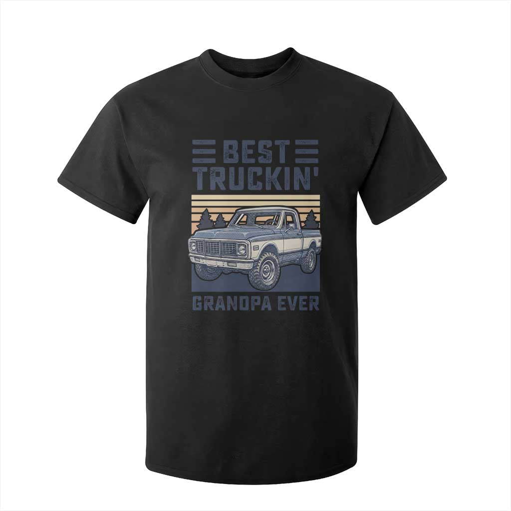 Best Truckin Grandpa Ever T Shirt For Kid Vintage 1972 Classic Pickup Truck