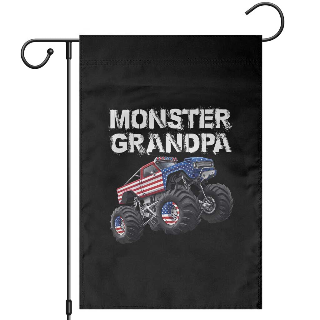 Monster Truck Grandpa Family Matching Garden Flag Monster Truck Vintage Monster Truck
