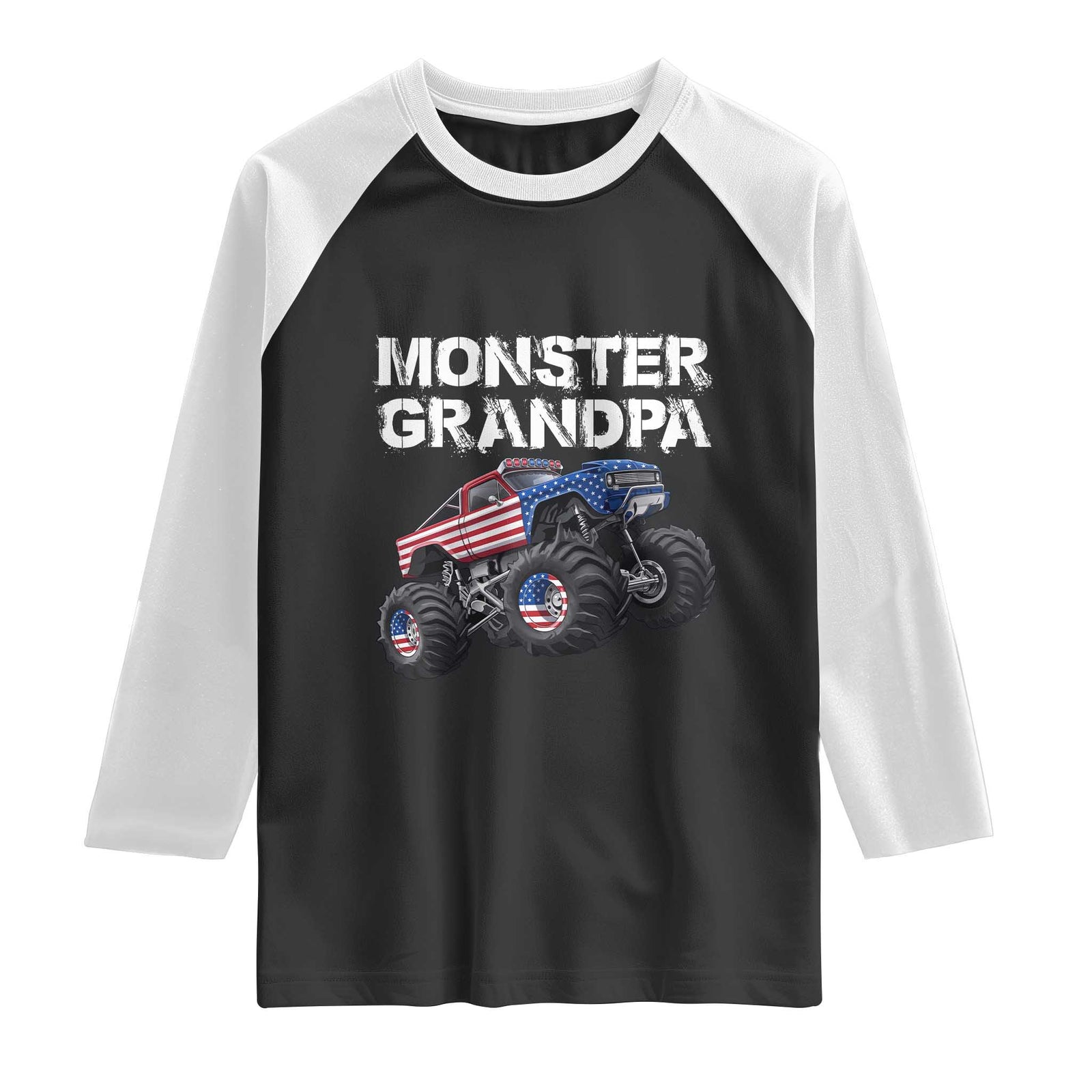 Monster Truck Grandpa Family Matching Raglan Shirt Monster Truck Vintage Monster Truck