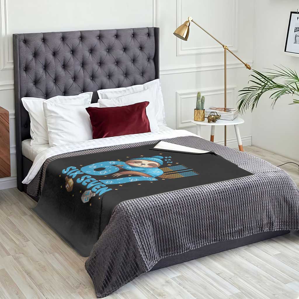 67 Six Seven Meme Throw Blanket Funny Hanukkah Sloth TS14 Print Your Wear