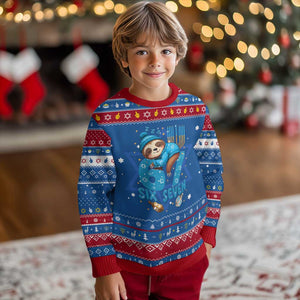 67 Six Seven Chanukkah Meme Hanukkah Ugly Sweater Funny Lazy Sloth TS14 Blue Red Print Your Wear