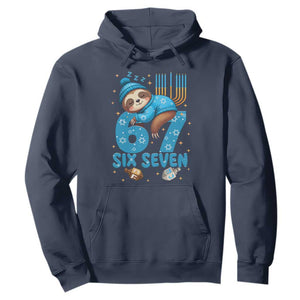 67 Six Seven Meme Hoodie Funny Hanukkah Sloth TS14 Navy Print Your Wear