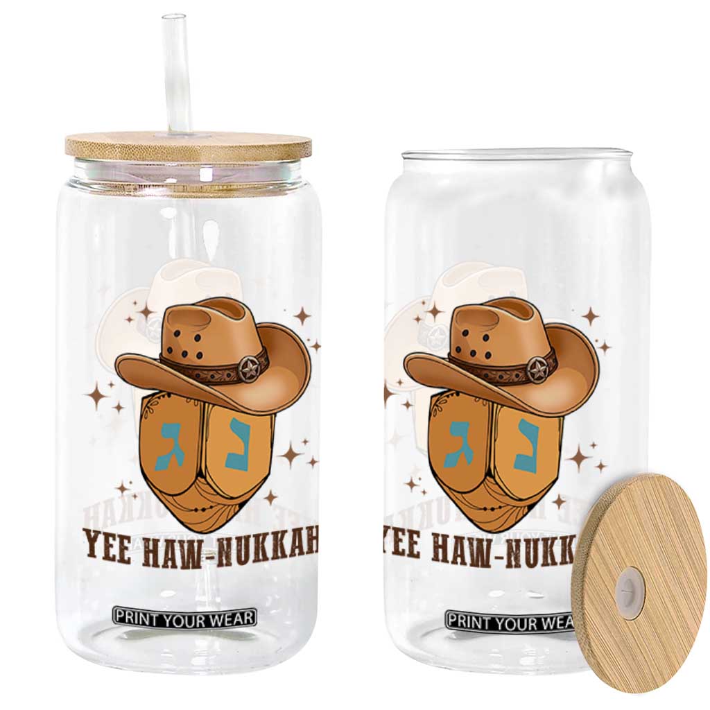Yee Haw Nukkah Glass Can Funny Cowboy Hanukkah TS14 Print Your Wear