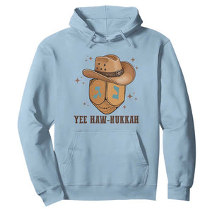 Yee Haw Nukkah Hoodie Funny Cowboy Hanukkah TS14 Light Blue Print Your Wear