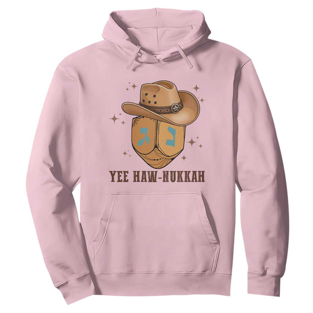 Yee Haw Nukkah Hoodie Funny Cowboy Hanukkah TS14 Light Pink Print Your Wear