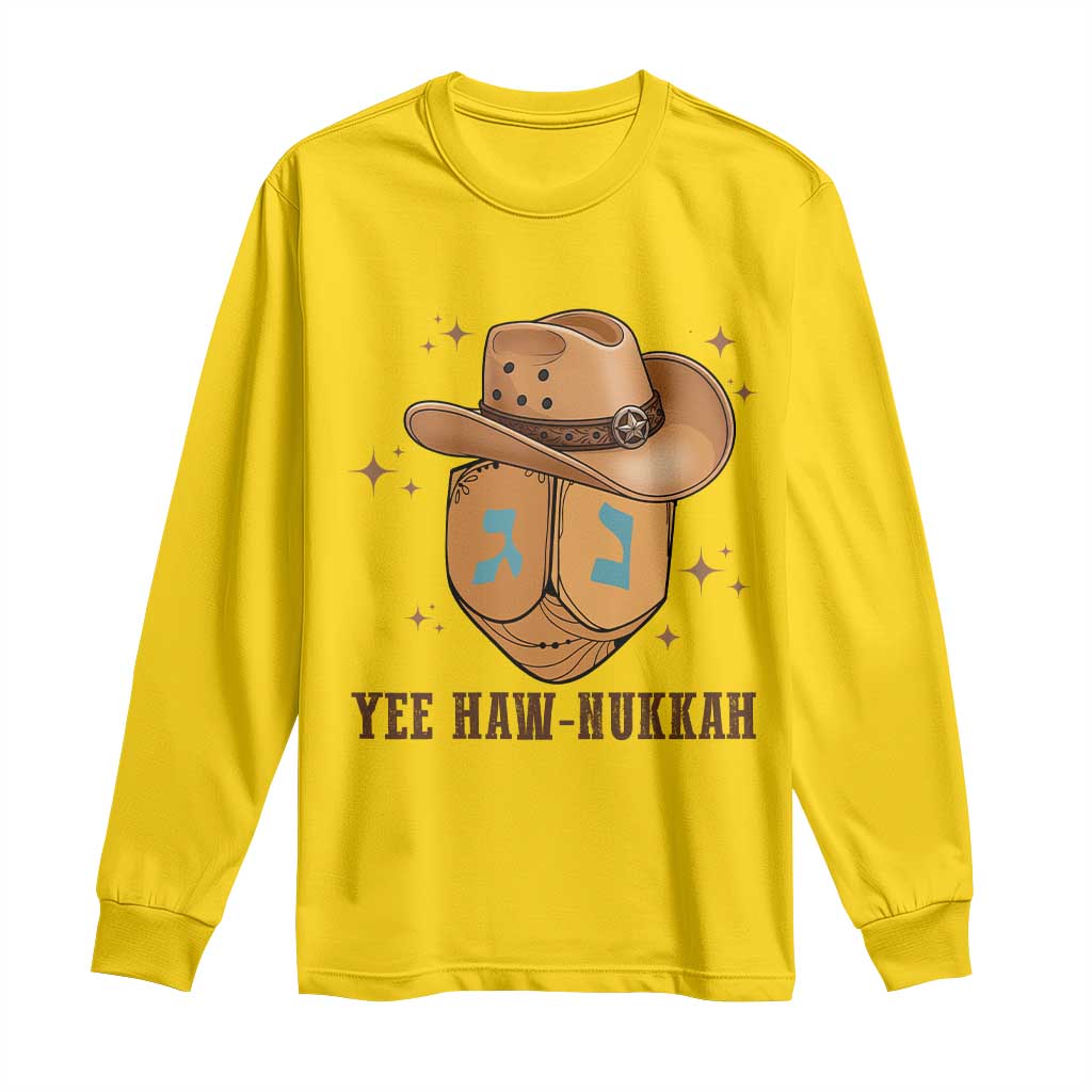 Yee Haw Nukkah Long Sleeve Shirt Funny Cowboy Hanukkah TS14 Daisy Print Your Wear