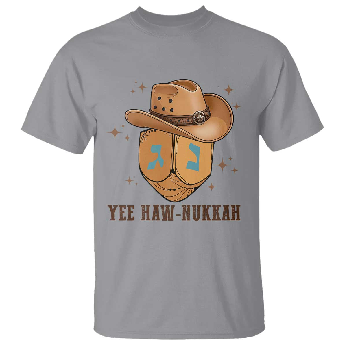 Yee Haw Nukkah T Shirt Funny Cowboy Hanukkah TS14 Sport Gray Print Your Wear