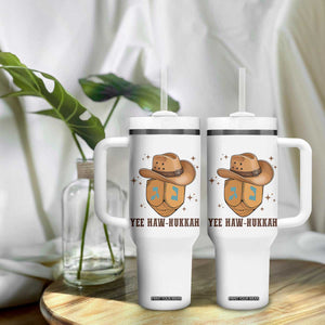Yee Haw Nukkah Tumbler With Handle Funny Cowboy Hanukkah TS14 Print Your Wear