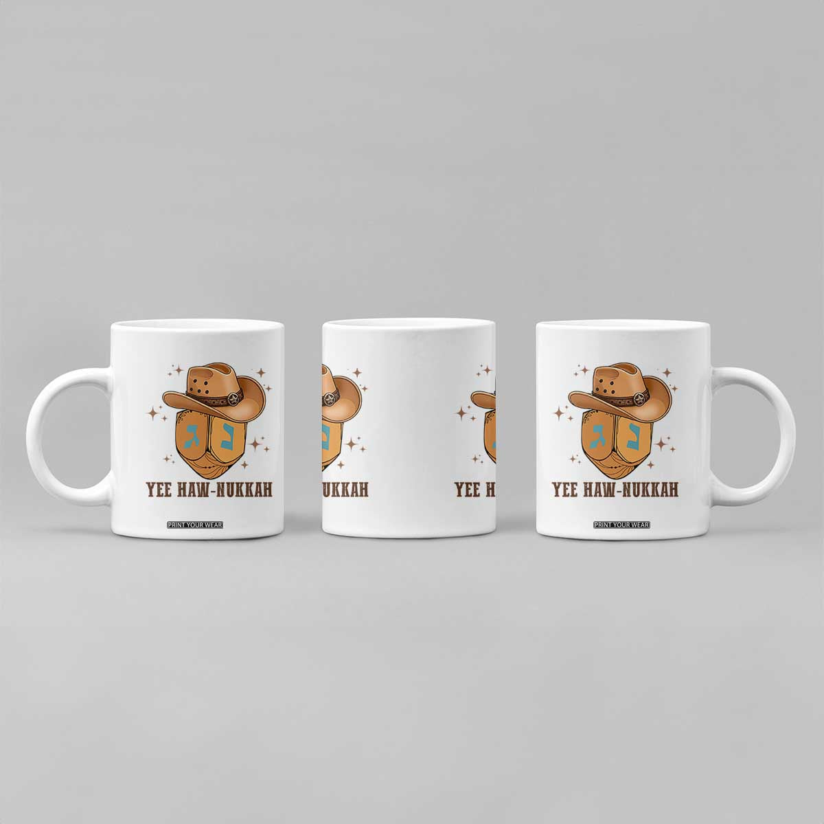 Yee Haw Nukkah Coffee Mug Funny Cowboy Hanukkah TS14 Print Your Wear