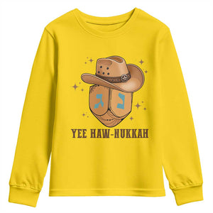 Yee Haw Nukkah Youth Sweatshirt Funny Cowboy Hanukkah TS14 Daisy Print Your Wear