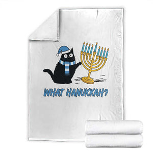 Funny Black Cat Hanukkah Chanukah Throw Blanket TS14 White Print Your Wear