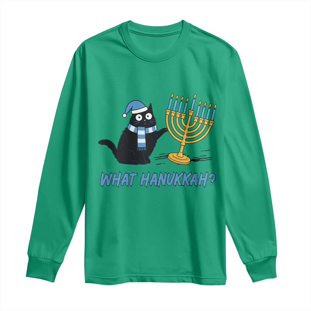 Funny Black Cat Hanukkah Chanukah Long Sleeve Shirt TS14 Irish Green Print Your Wear