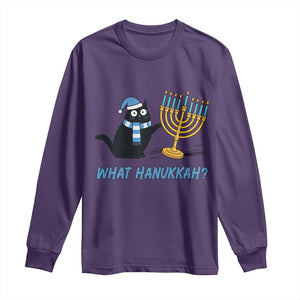 Funny Black Cat Hanukkah Chanukah Long Sleeve Shirt TS14 Purple Print Your Wear