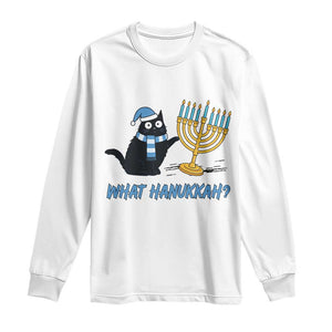 Funny Black Cat Hanukkah Chanukah Long Sleeve Shirt TS14 White Print Your Wear