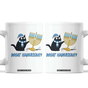 Funny Black Cat Hanukkah Chanukah Coffee Mug TS14 White Print Your Wear