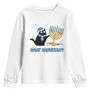 Funny Black Cat Hanukkah Chanukah Youth Sweatshirt TS14 White Print Your Wear