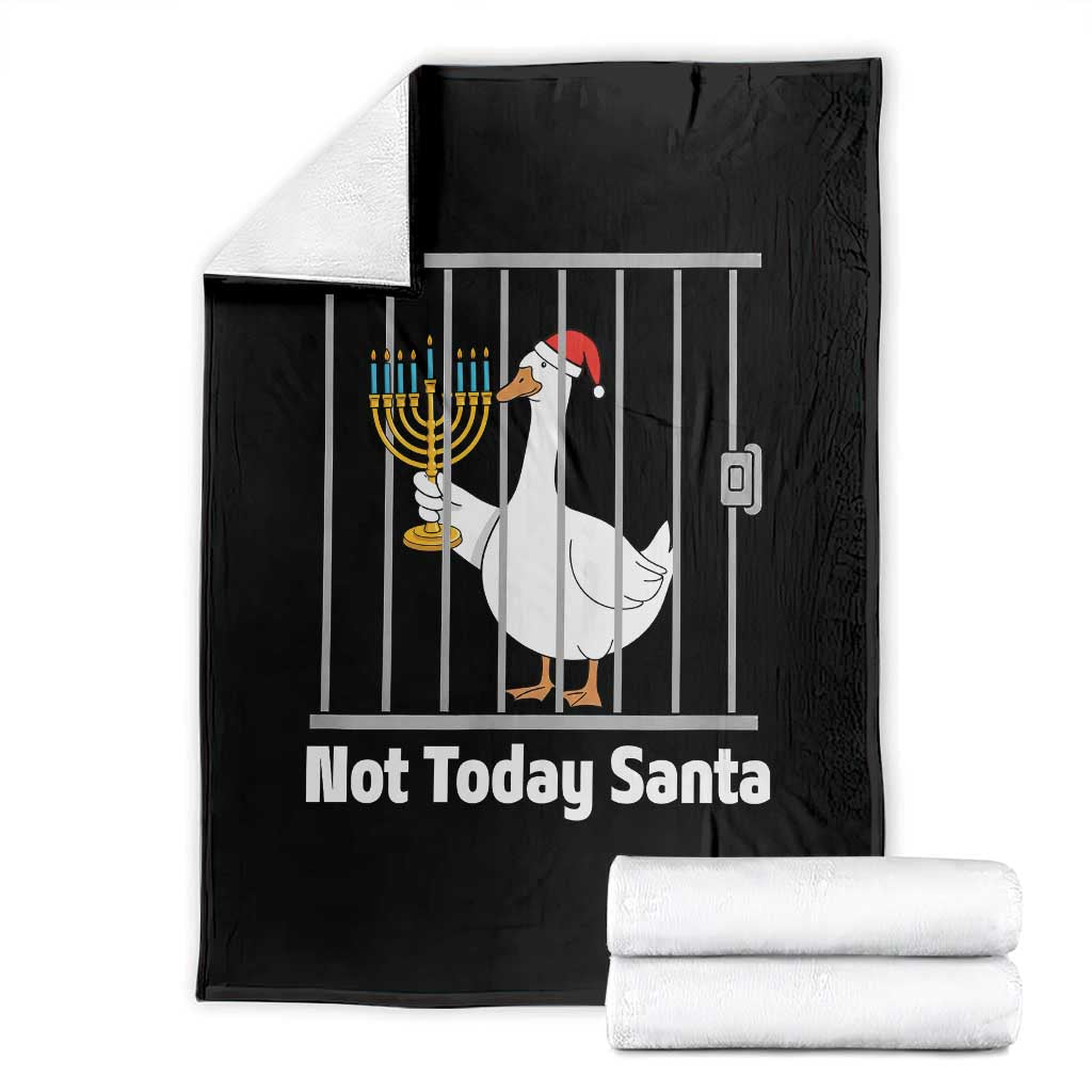 Funny Goose Hanukkah Chanukah Throw Blanket Not Today Santa TS14 Black Print Your Wear