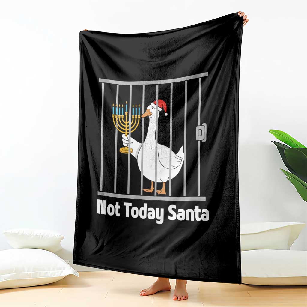 Funny Goose Hanukkah Chanukah Throw Blanket Not Today Santa TS14 Print Your Wear