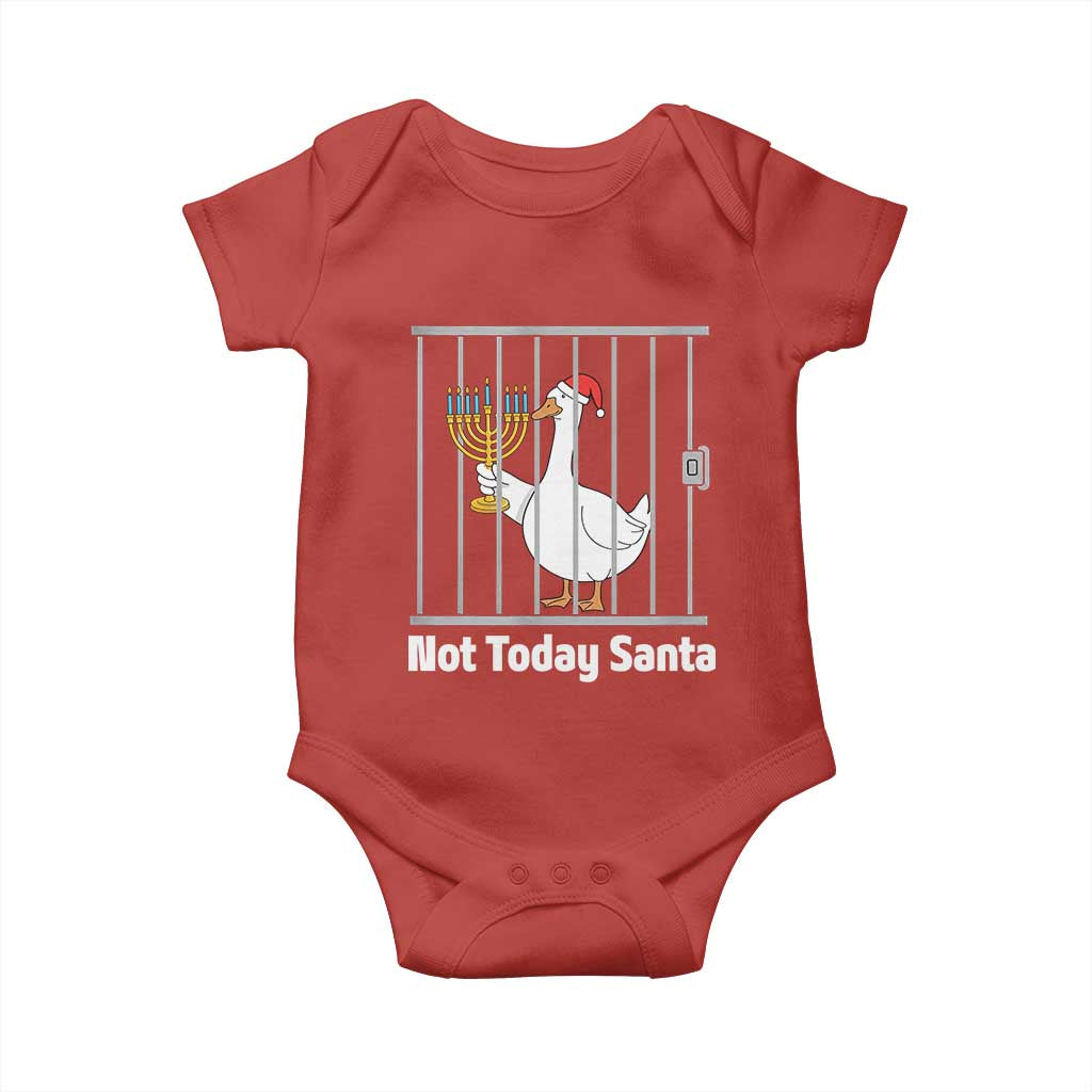 Funny Goose Hanukkah Chanukah Baby Onesie Not Today Santa TS14 Red Print Your Wear