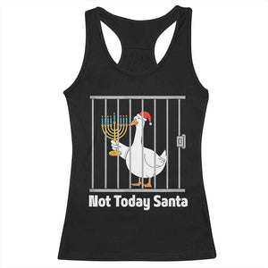 Funny Goose Hanukkah Chanukah Racerback Tank Top Not Today Santa TS14 Black Print Your Wear