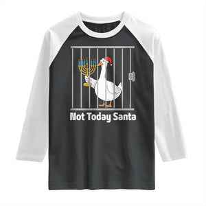 Funny Goose Hanukkah Chanukah Raglan Shirt Not Today Santa TS14 Black White Print Your Wear