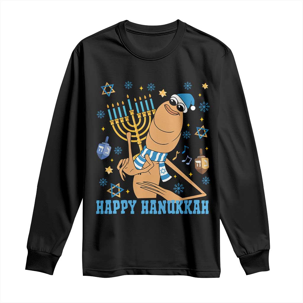 Funny Marcus The Worm Hanukkah Meme Long Sleeve Shirt TS14 Black Print Your Wear