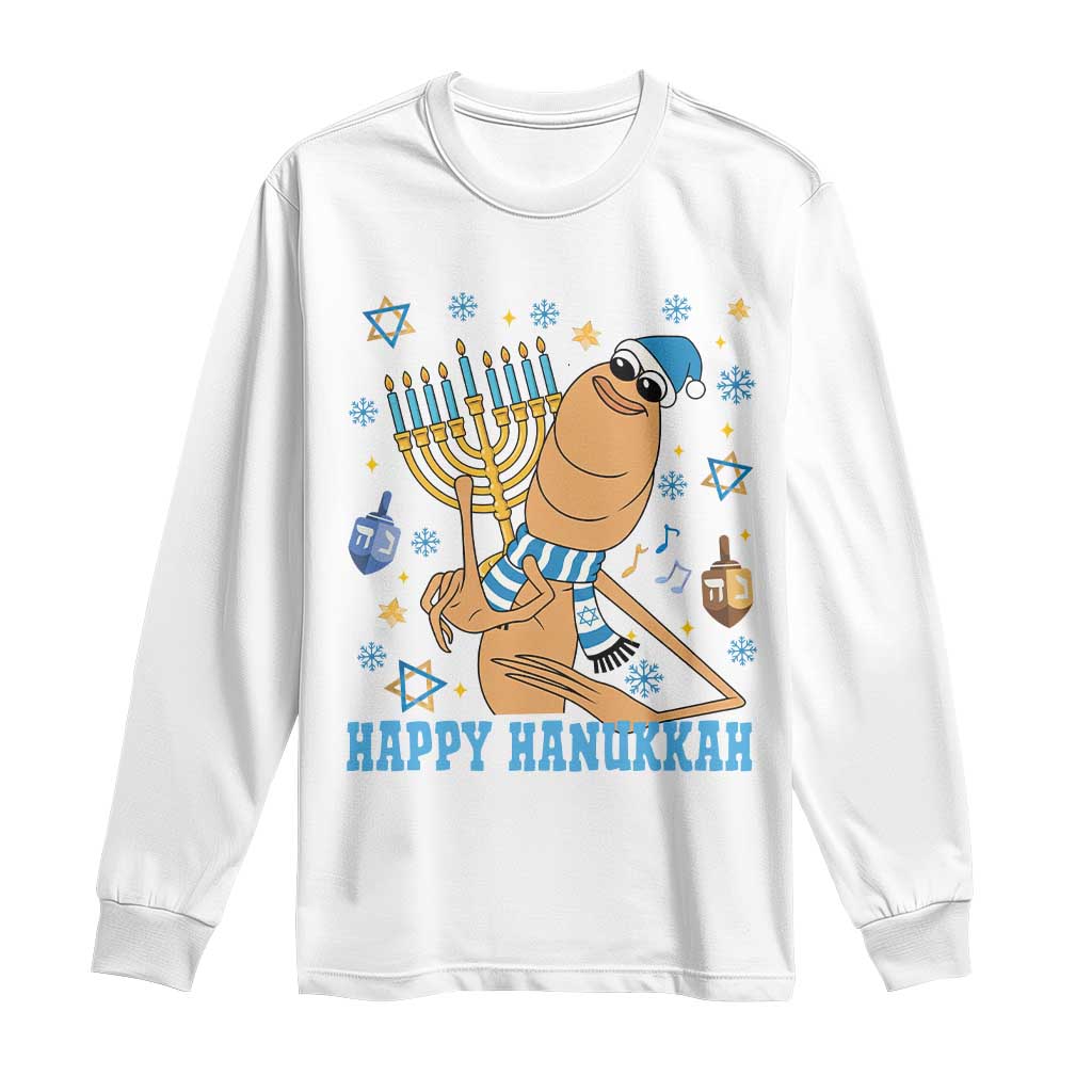 Funny Marcus The Worm Hanukkah Meme Long Sleeve Shirt TS14 White Print Your Wear