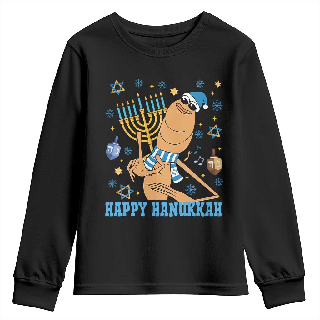 Funny Marcus The Worm Hanukkah Meme Youth Sweatshirt TS14 Black Print Your Wear