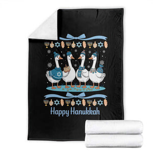 Happy Hanukkah Throw Blanket Funny Silly Goose Chanukah TS14 Black Print Your Wear