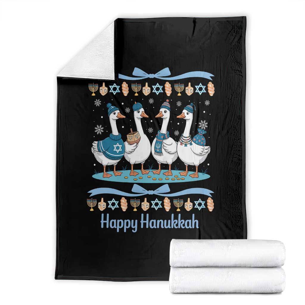 Happy Hanukkah Throw Blanket Funny Silly Goose Chanukah TS14 Black Print Your Wear