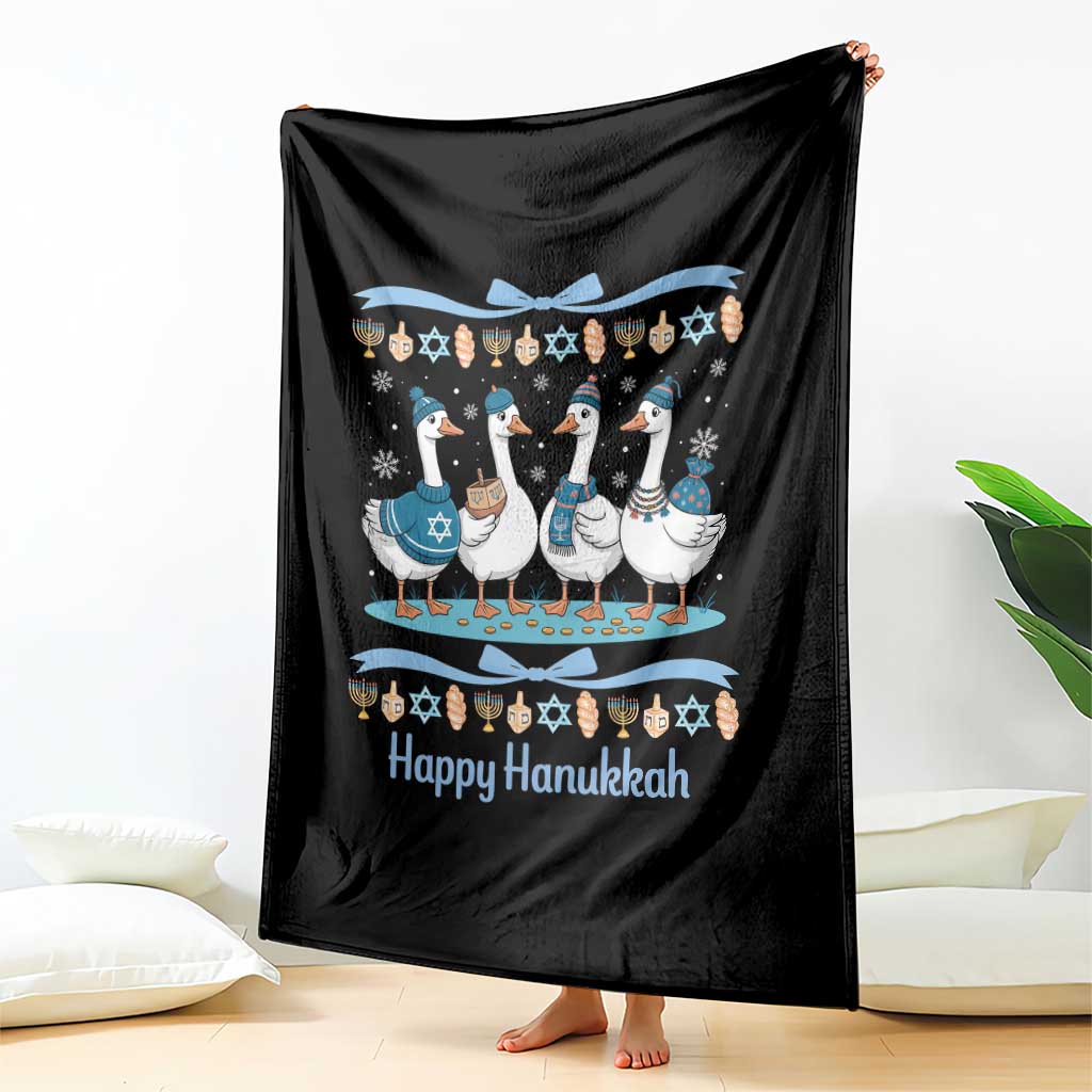 Happy Hanukkah Throw Blanket Funny Silly Goose Chanukah TS14 Print Your Wear