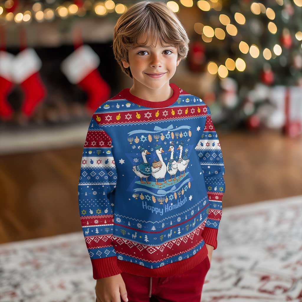 Happy Hanukkah Hanukkah Ugly Sweater Funny Silly Goose Chanukah TS14 Blue Red Print Your Wear