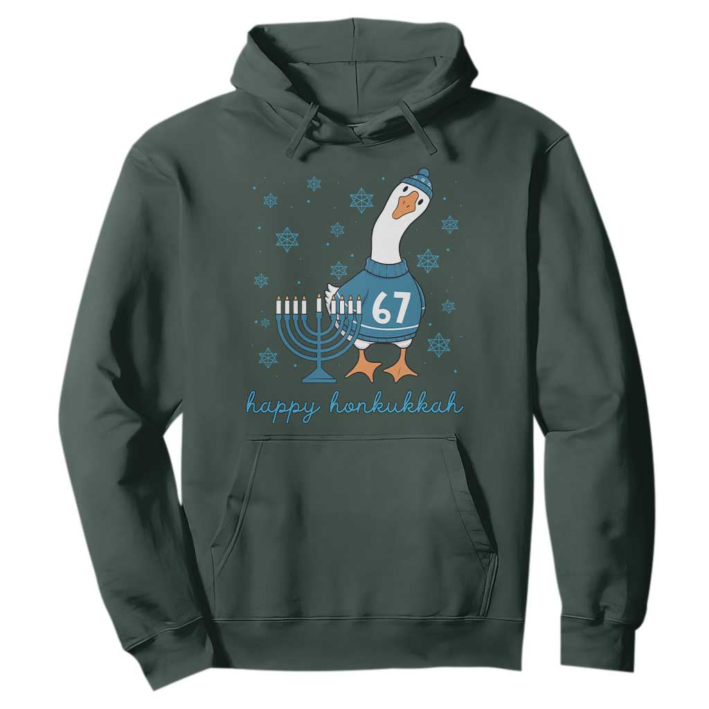 67 Six Seven Silly Goose Hanukkah Meme Hoodie Happy Honkukkah TS14 Dark Forest Green Print Your Wear