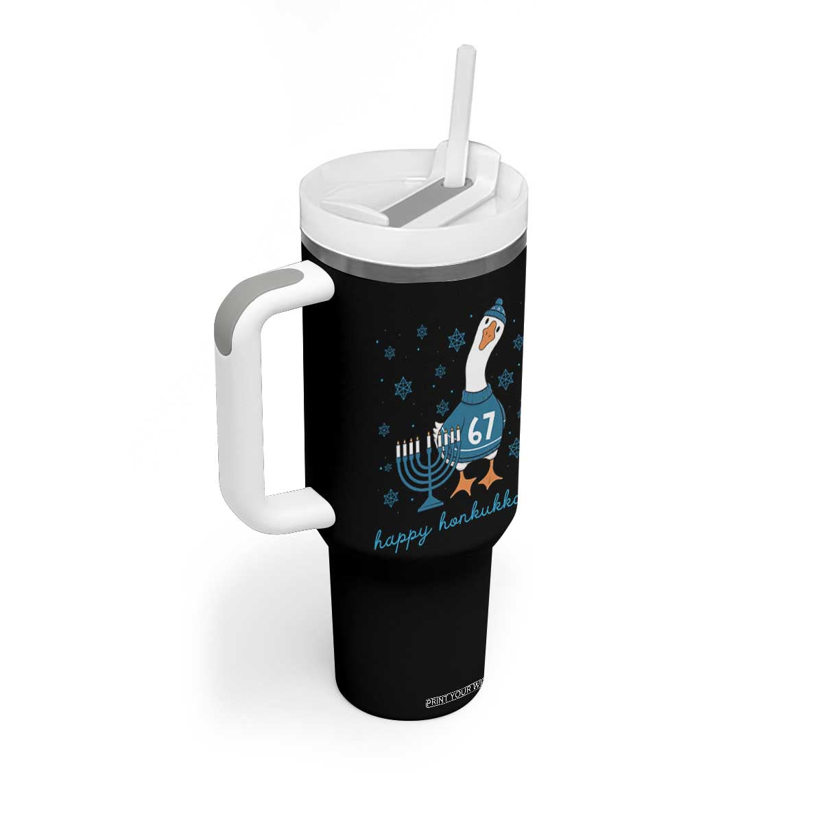67 Six Seven Silly Goose Hanukkah Meme Tumbler With Handle Happy Honkukkah TS14 Print Your Wear