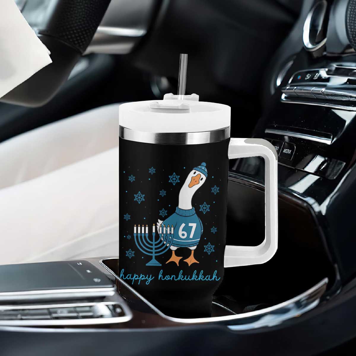 67 Six Seven Silly Goose Hanukkah Meme Tumbler With Handle Happy Honkukkah TS14 Print Your Wear
