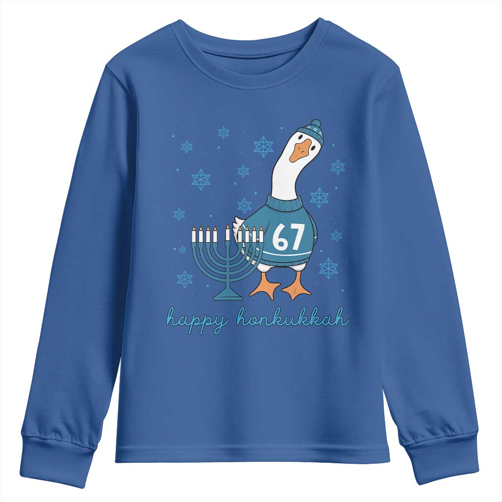 67 Six Seven Silly Goose Hanukkah Meme Youth Sweatshirt Happy Honkukkah TS14 Royal Blue Print Your Wear