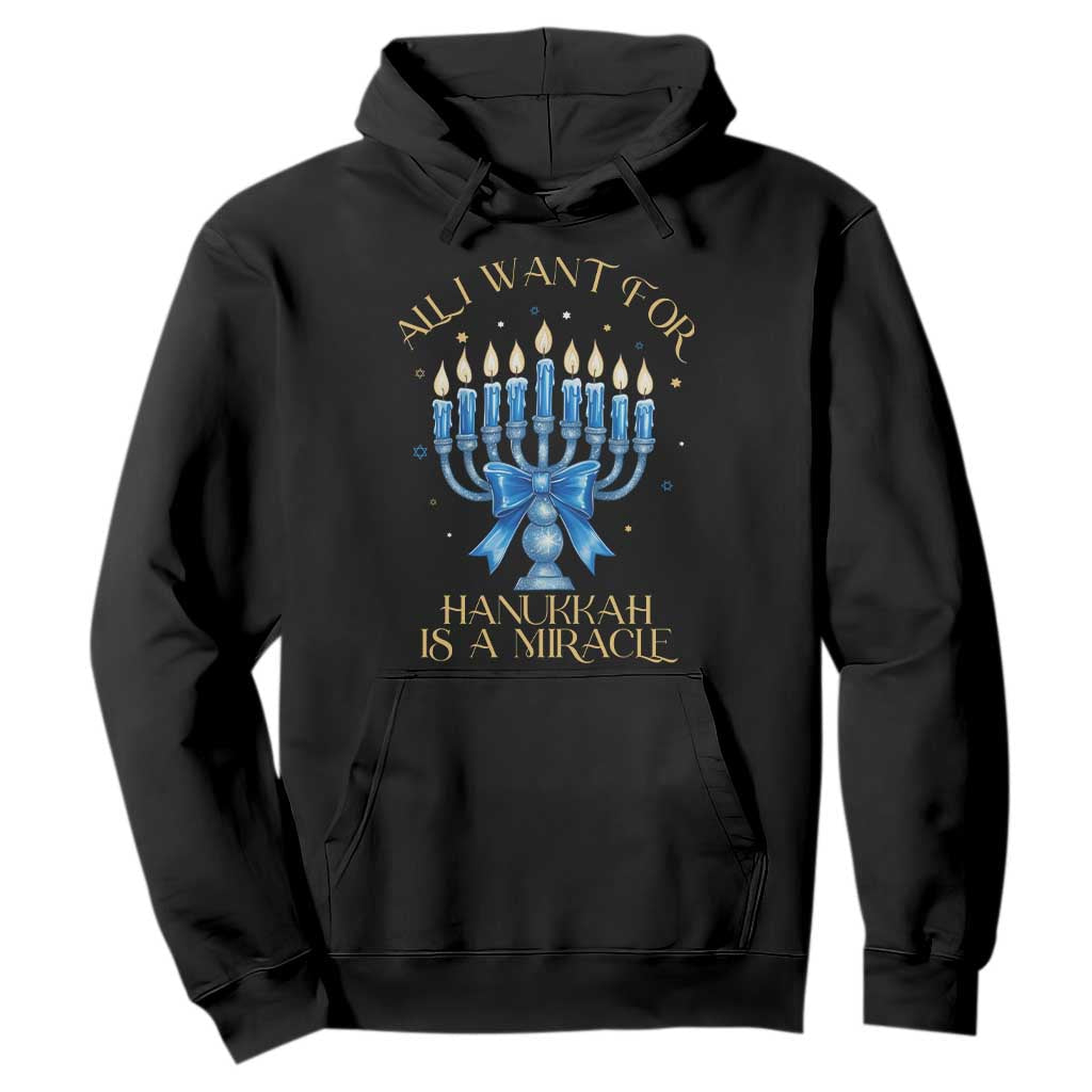 Funny Hanukkah Hoodie All I Want For Chanukkah Is A Miracle TS14 Black Print Your Wear