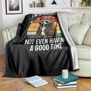 Funny Raccoon Meme Throw Blanket I Am Straight Up Not Even Having A Good Time TS14 Print Your Wear