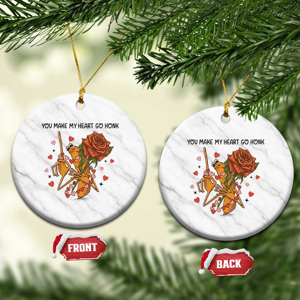 Marcus The Worm Valentine Meme Ceramic Ornament You Make My Heart Go Honk TS14 1pc White Marble Print Your Wear