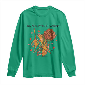 Marcus The Worm Valentine Meme Long Sleeve Shirt You Make My Heart Go Honk TS14 Irish Green Print Your Wear
