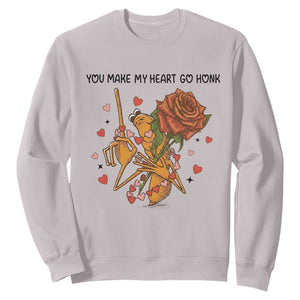 Marcus The Worm Valentine Meme Sweatshirt You Make My Heart Go Honk TS14 Ice Gray Print Your Wear