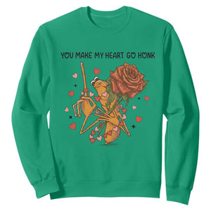 Marcus The Worm Valentine Meme Sweatshirt You Make My Heart Go Honk TS14 Irish Green Print Your Wear