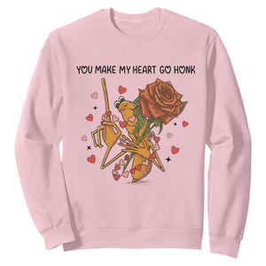 Marcus The Worm Valentine Meme Sweatshirt You Make My Heart Go Honk TS14 Light Pink Print Your Wear