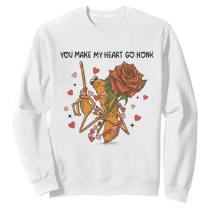 Marcus The Worm Valentine Meme Sweatshirt You Make My Heart Go Honk TS14 White Print Your Wear