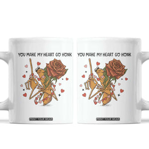 Marcus The Worm Valentine Meme Coffee Mug You Make My Heart Go Honk TS14 White Print Your Wear
