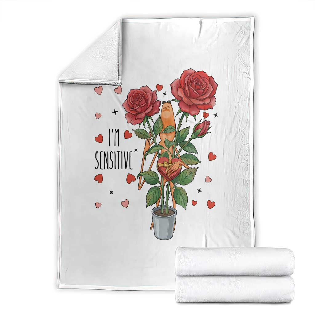 Marcus The Worm Valentine Meme Throw Blanket I Am Senstive TS14 White Print Your Wear