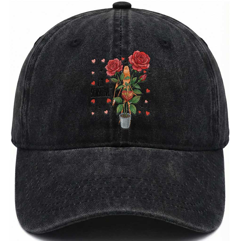 Marcus The Worm Valentine Meme Washed Cotton Baseball Cap I Am Senstive TS14 Washed Cap Universal Fit Black Print Your Wear