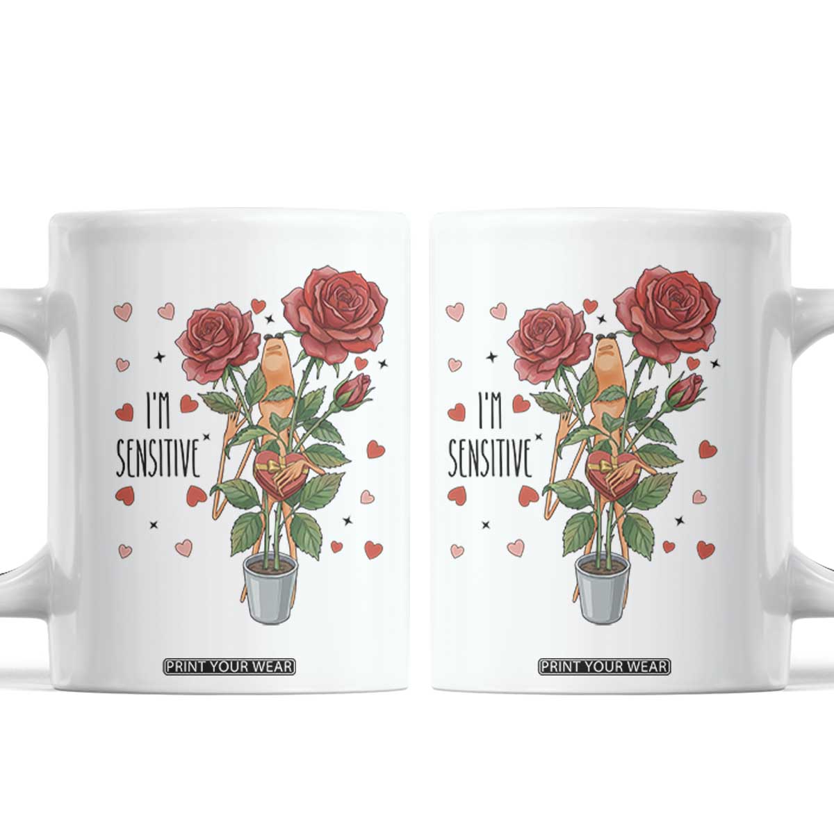 Marcus The Worm Valentine Meme Coffee Mug I Am Senstive TS14 White Print Your Wear
