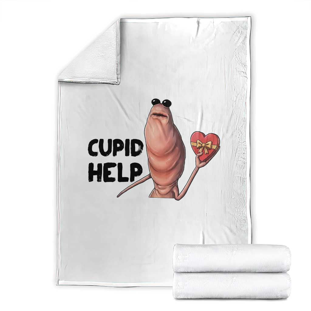Marcus The Worm Valentine Meme Throw Blanket Cupid Help TS14 White Print Your Wear