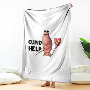 Marcus The Worm Valentine Meme Throw Blanket Cupid Help TS14 Print Your Wear